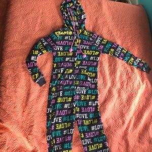 #LOVE Plush Hooded Onesie size Small